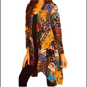 NWT. S/M. Sacred Threads Cardigan.  BL/RD11. 221924